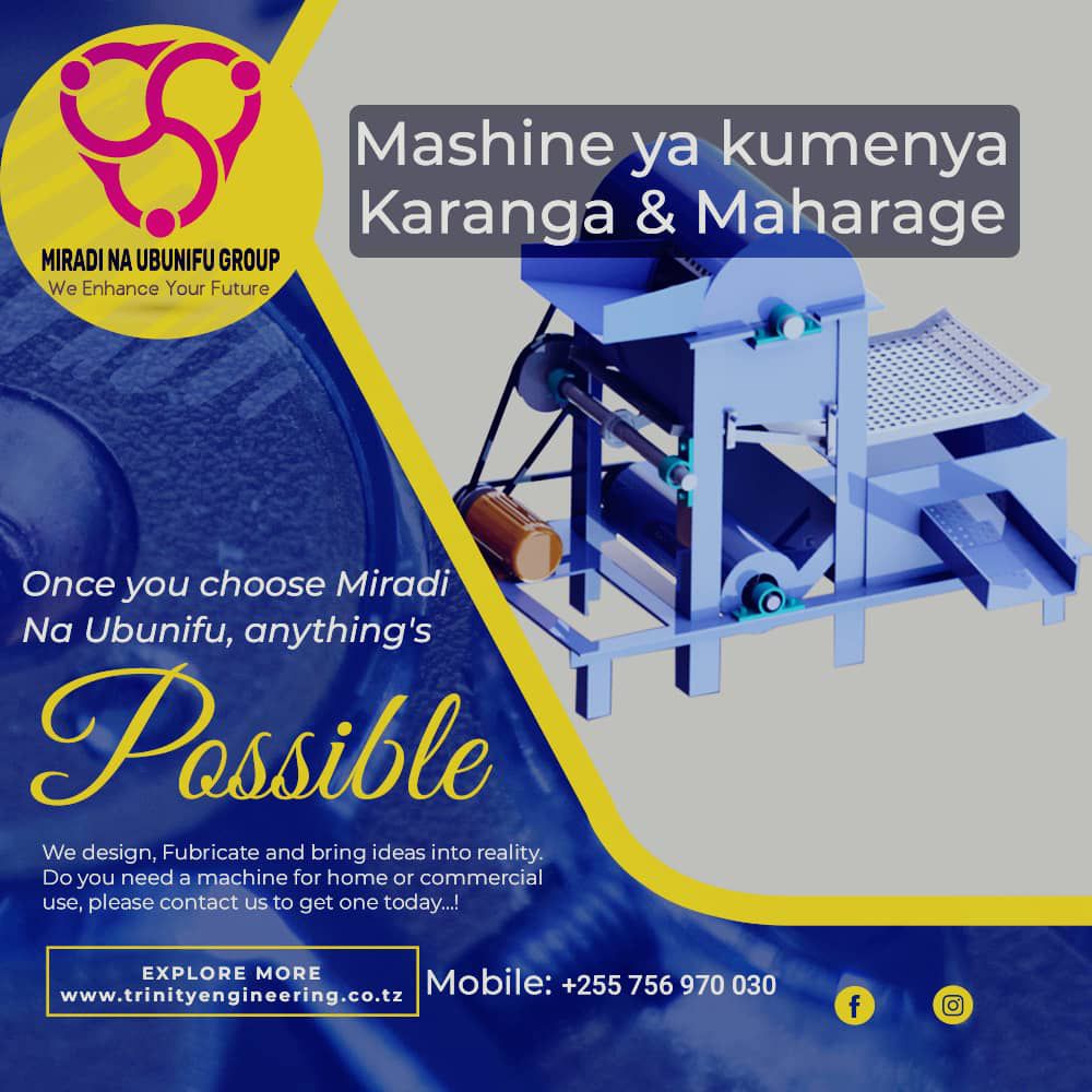 Mashine ya Kumenya Karanga , Maharage, Jamii ya kunde na Mpunga