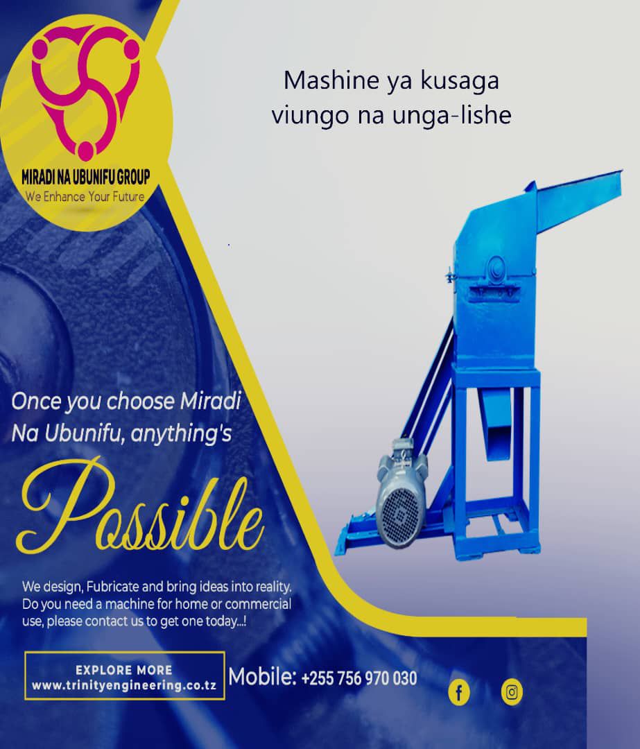 Mashine ya Kusaga Viungo na Unga-Lishe (Uwezo wa Kilo 300 kwa Siku)